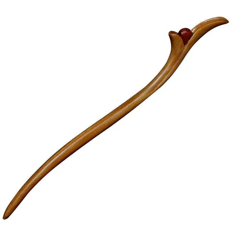 Ancient - style Green Sandalwood Hairpin, Handmade Ethnic - style Hairstyling Accessory - STAR8S