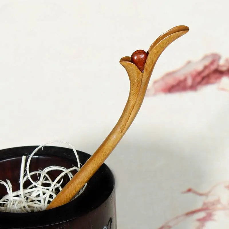 ancient - style green sandalwood hairpin, handmade ethnic - style hairstyling accessory - star8s