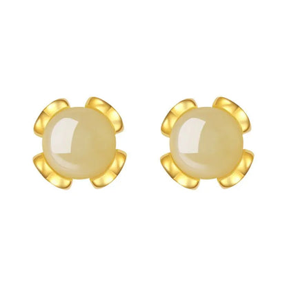 Attractive & Elegant Jade Earrings Stud: Versatile Hetian Jade S925 Sterling Silver | STAR8S