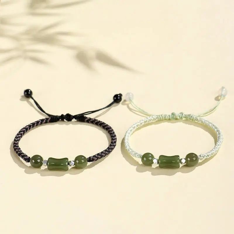 Bamboo Joint Hetian Jade Bracelet‌ - Growth & Friendship Gift | STAR8S