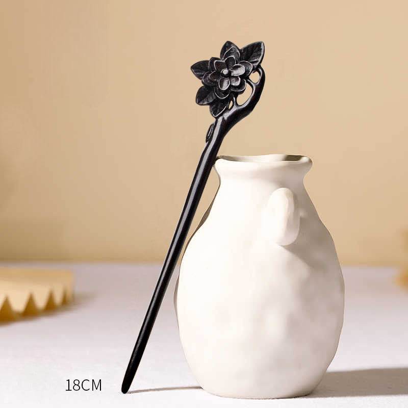 Black Sandalwood Handmade Hairpin for Vintage Style - STAR8S