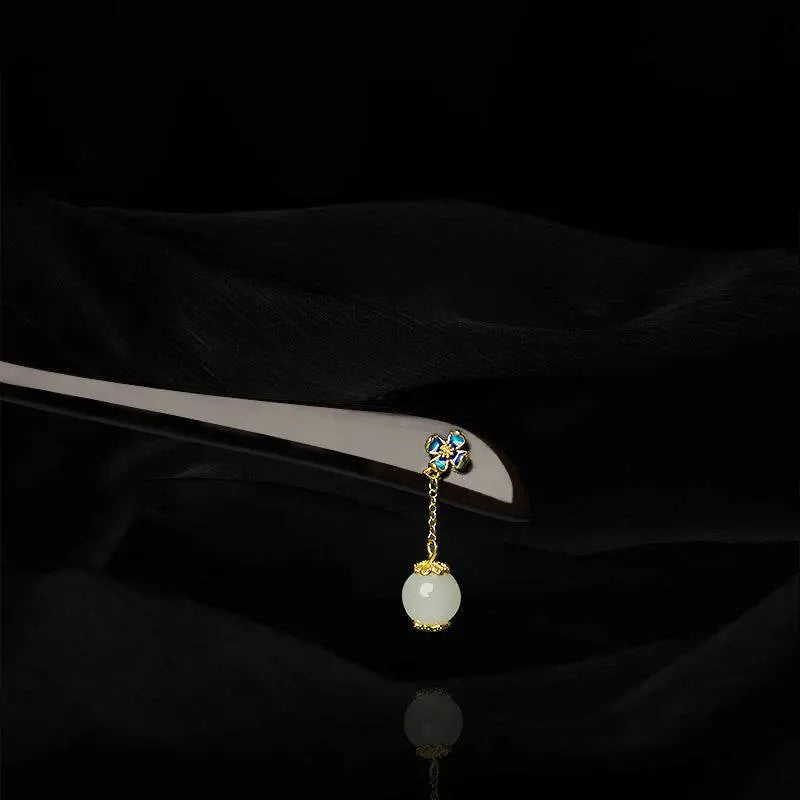 Black Sandalwood New Chinese Vintage Hairpin Premium Bun Accessory Gift - STAR8S