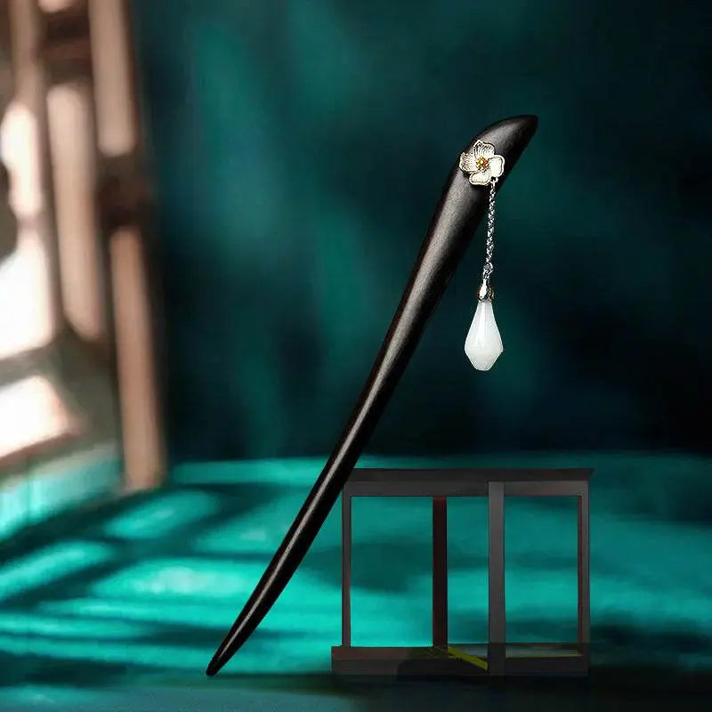 black sandalwood premium vintage hairpin for hanfu qipao gift girlfriend - star8s