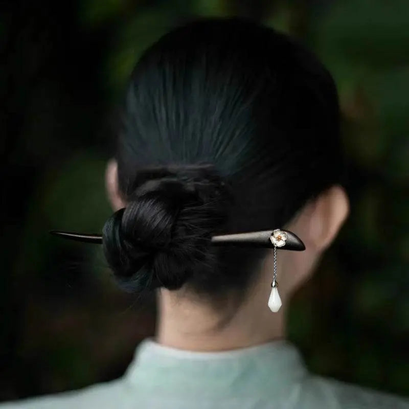 Black Sandalwood Premium Vintage Hairpin for Hanfu Qipao Gift Girlfriend - STAR8S
