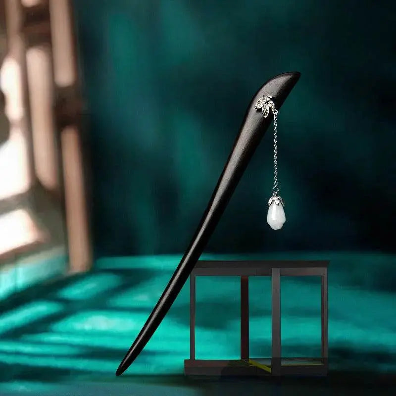 black sandalwood premium vintage hairpin for hanfu qipao gift girlfriend - star8s