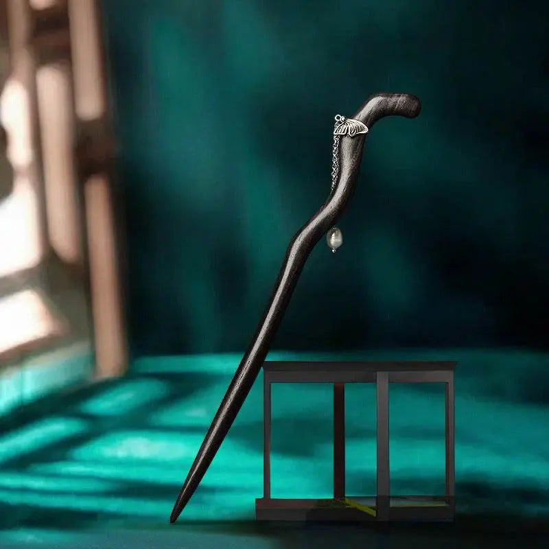 black sandalwood premium vintage hairpin for hanfu qipao gift girlfriend - star8s