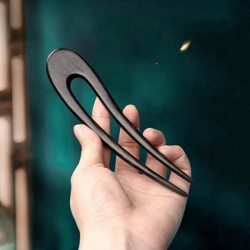 black sandalwood u - shaped hairpin for stylish bun - star8s