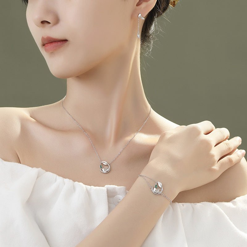 bluebird ear studs silver - 925 silver hetian jade tassel earrings  | star8s