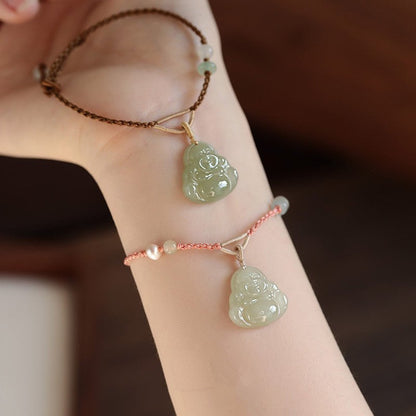 Buddha Jade Red String  Bracelet‌ - 20mm Hetian for Happy | STAR8S