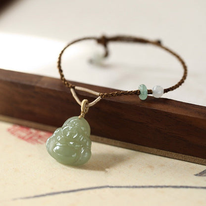 Buddha Jade Red String  Bracelet‌ - 20mm Hetian for Happy | STAR8S