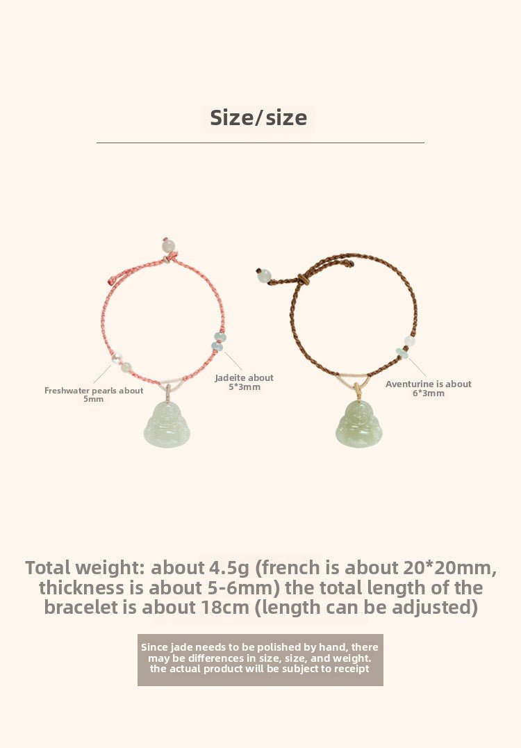 buddha jade red string  bracelet‌ - 20mm hetian for happy | star8s