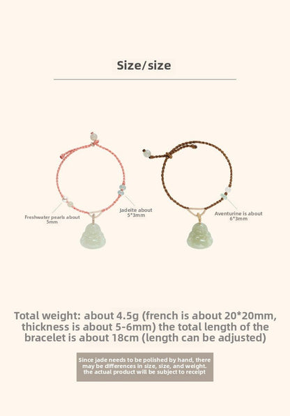 Buddha Jade Red String  Bracelet‌ - 20mm Hetian for Happy | STAR8S
