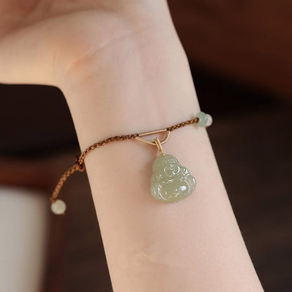 Buddha Jade Red String  Bracelet‌ - 20mm Hetian for Happy | STAR8S