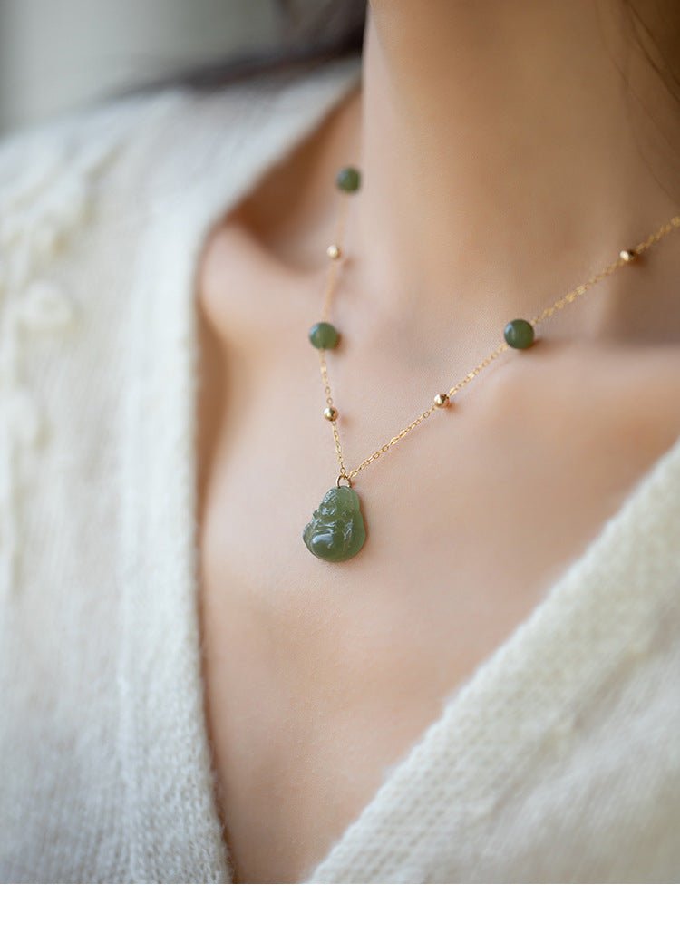 buddha necklace jade - heitian laughing buddha jewelry | star8s