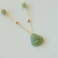Laughing Buddha Necklace Jade