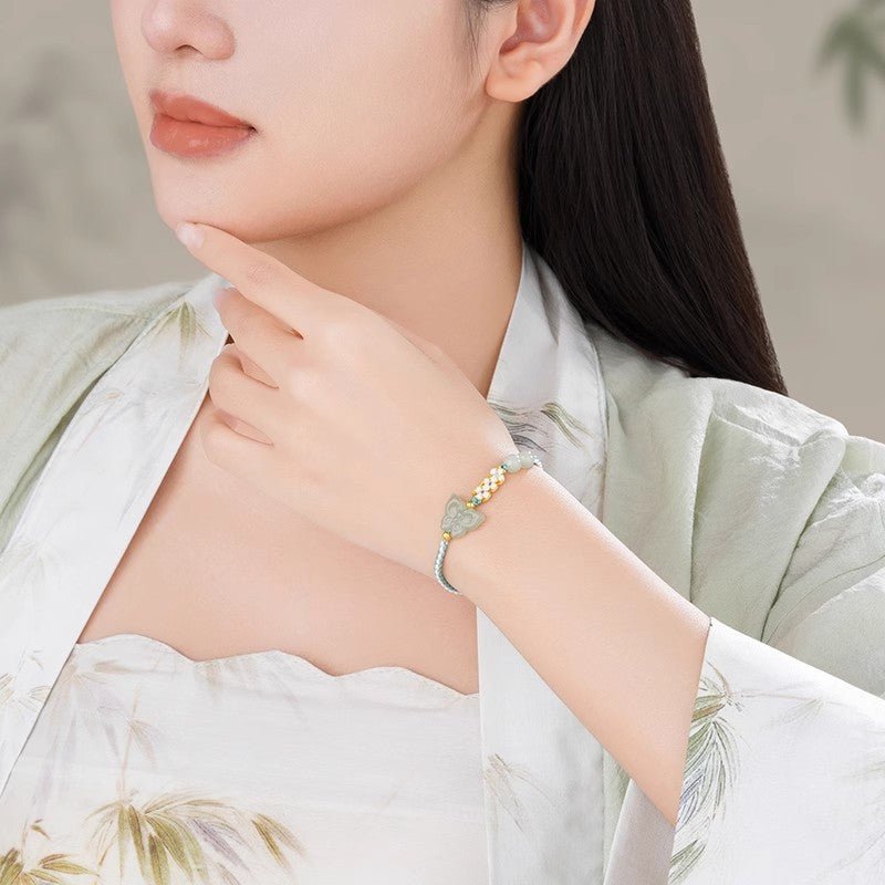 butterfly jade bracelet‌ - handmade hetian jade birthday gift | star8s