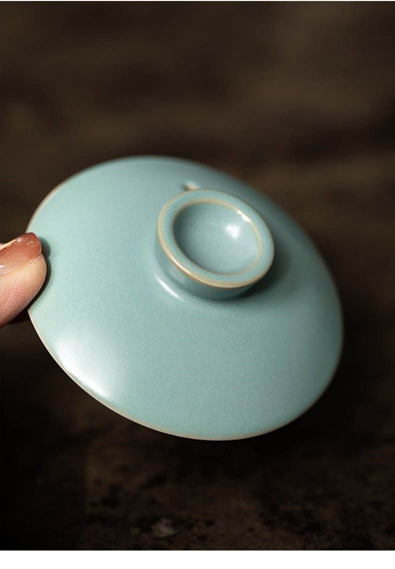 Celadon Ru Kiln Portable Camping Tea Set Personal Travel Kuaike Cup Kit - STAR8S