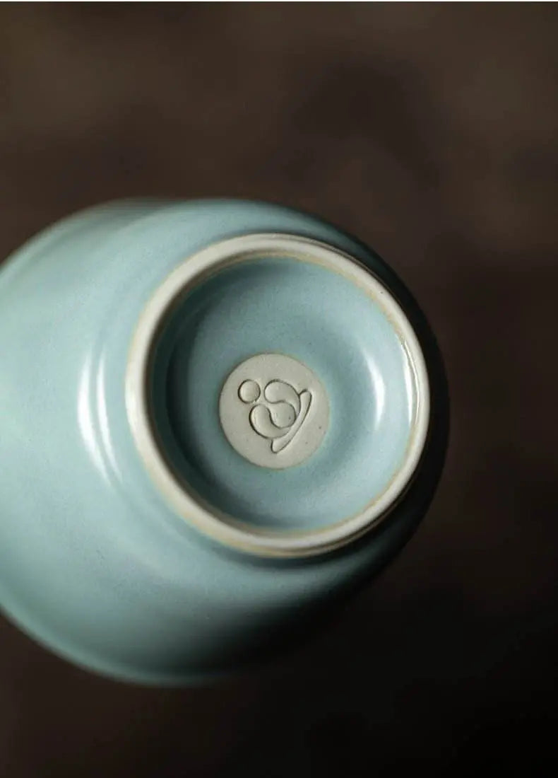 celadon ru kiln portable camping tea set personal travel kuaike cup kit - star8s