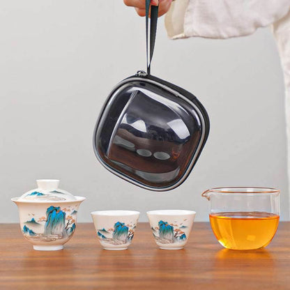 Ceramic Travel Tea Set Portable Outdoor Kuaike Cup Tea Set - STAR8S