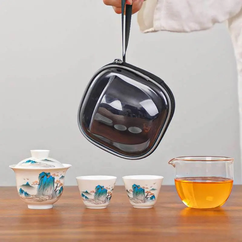 ceramic travel tea set portable outdoor kuaike cup tea set - star8s