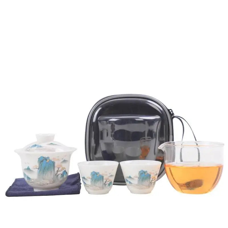 ceramic travel tea set portable outdoor kuaike cup tea set - star8s