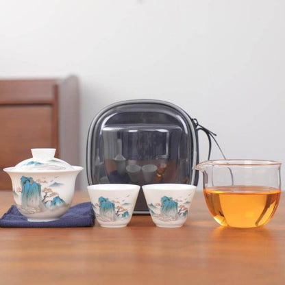 Ceramic Travel Tea Set Portable Outdoor Kuaike Cup Tea Set - STAR8S