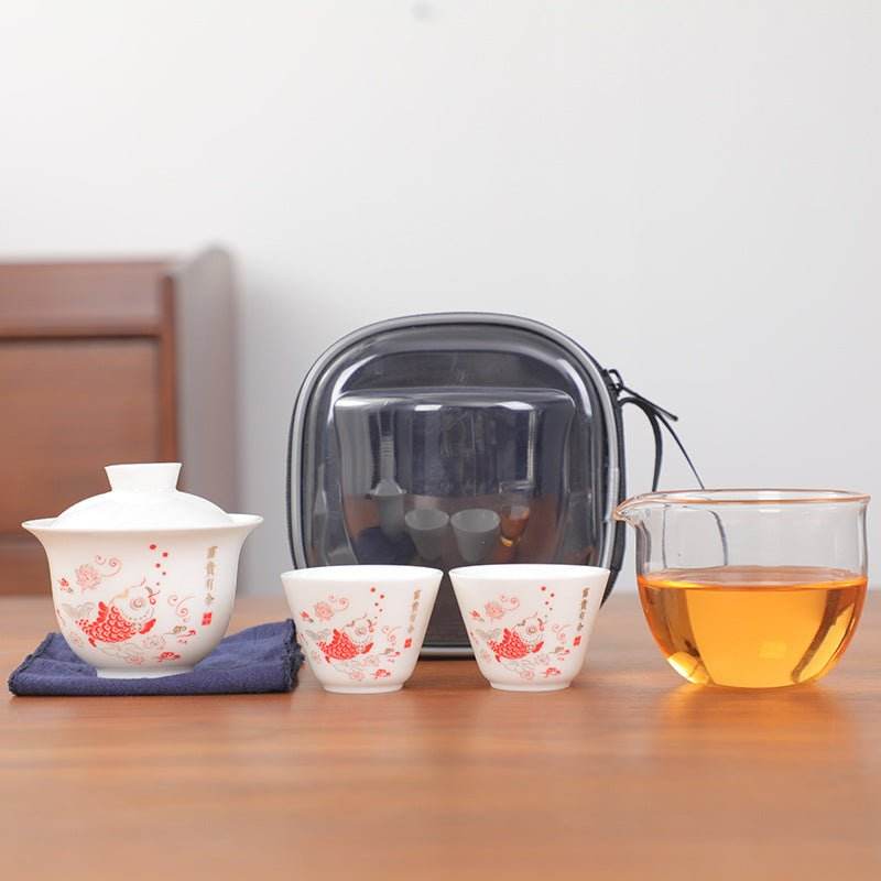 ceramic travel tea set portable outdoor kuaike cup tea set - star8s