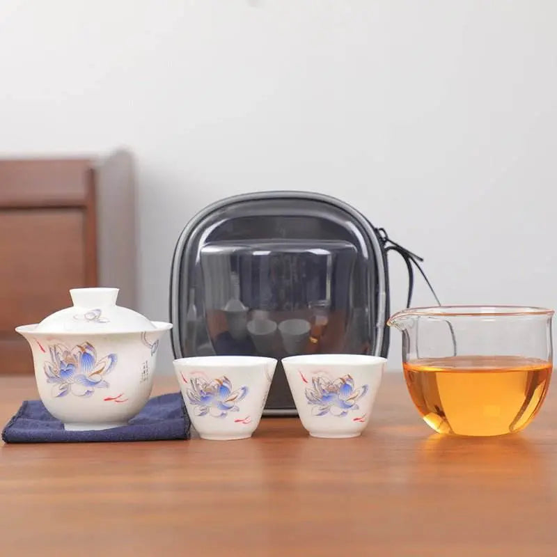 ceramic travel tea set portable outdoor kuaike cup tea set - star8s
