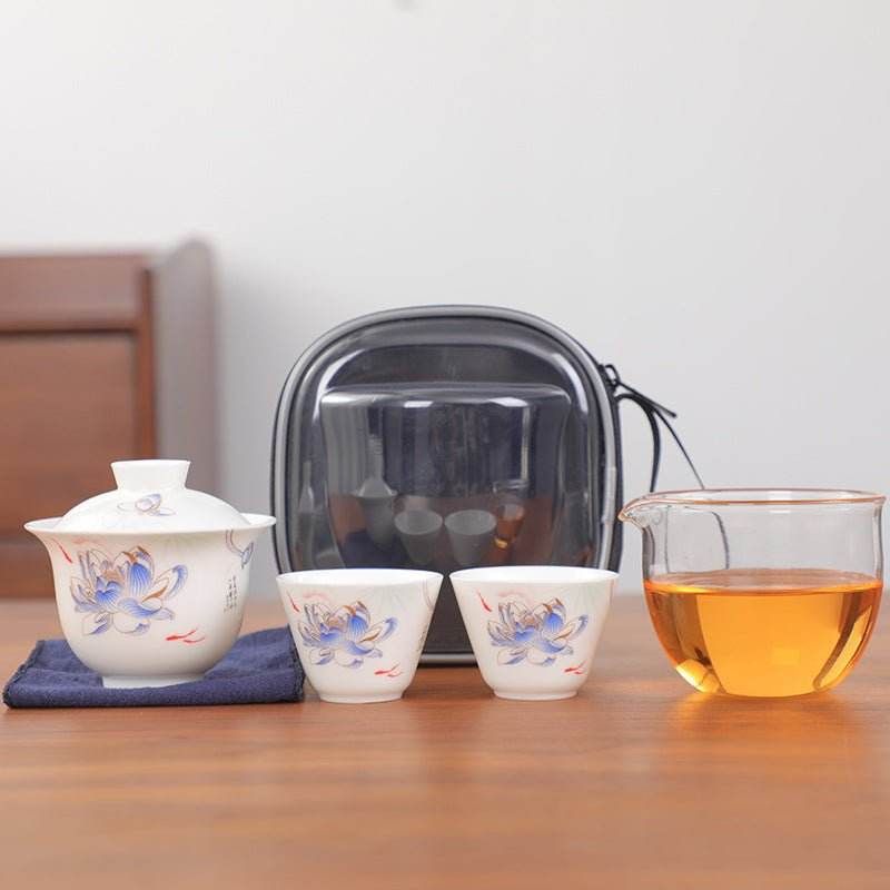 ceramic travel tea set portable outdoor kuaike cup tea set - star8s