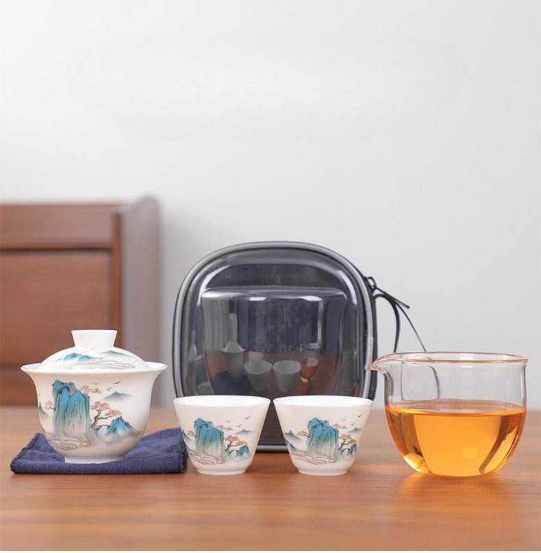 ceramic travel tea set portable outdoor kuaike cup tea set - star8s