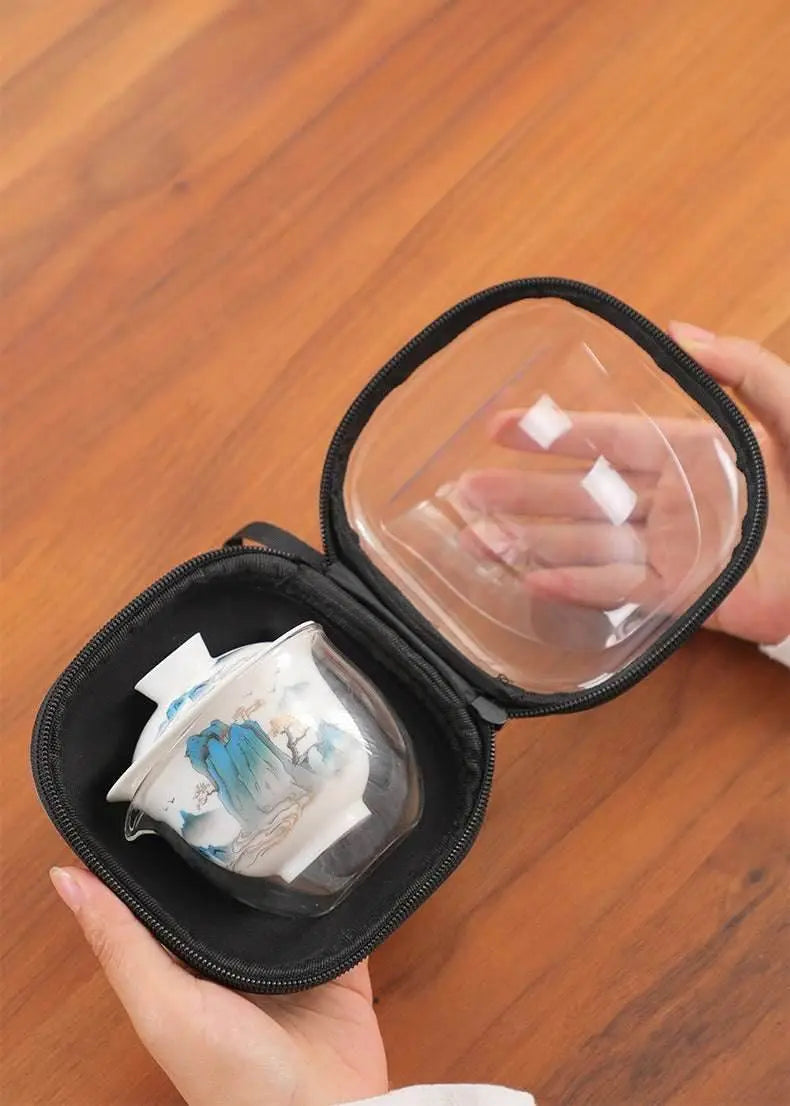 ceramic travel tea set portable outdoor kuaike cup tea set - star8s