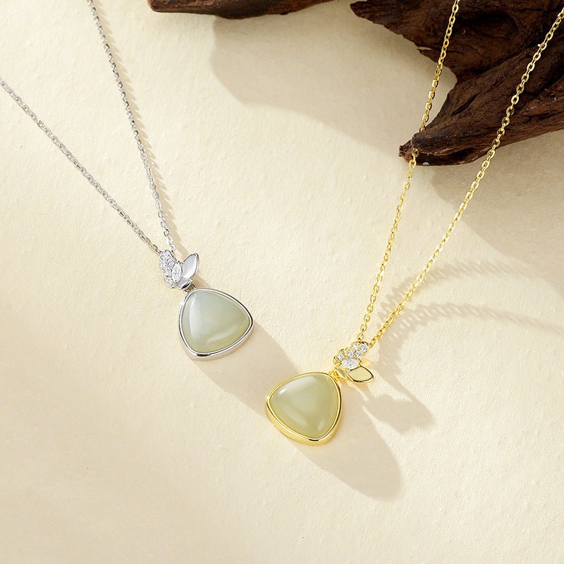 charming china jade necklace: double flying butterfly hetian jade s925 silver | star8s