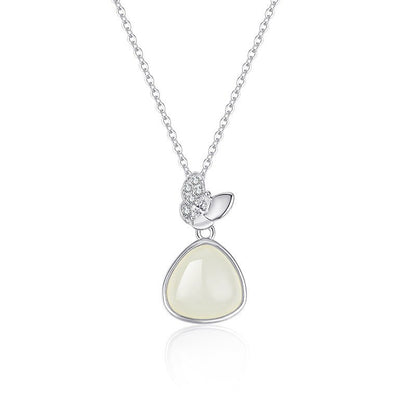 Charming China Jade Necklace: Double Flying Butterfly Hetian Jade S925 Silver | STAR8S