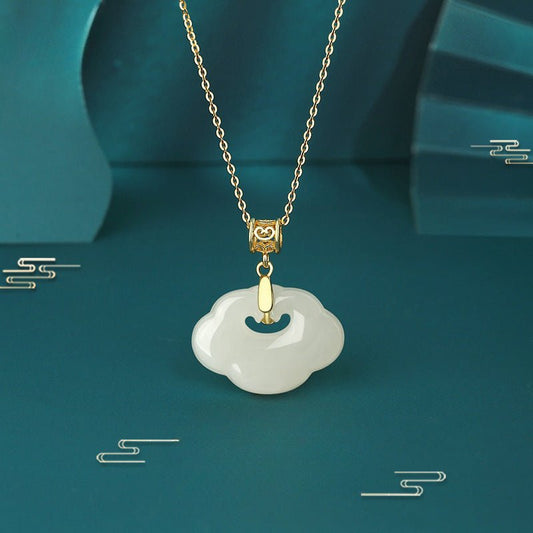 Charming Cloud Jade Necklace: Ruyi Hetian Jade S925 Ethnic Style  | STAR8S