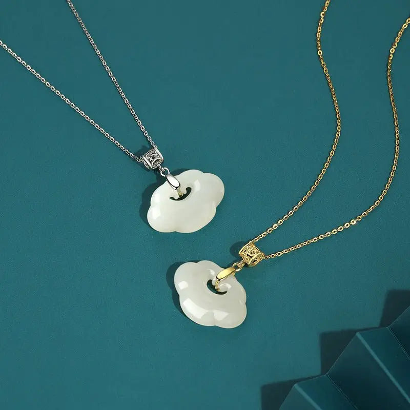 charming cloud jade necklace: ruyi hetian jade s925 ethnic style  | star8s