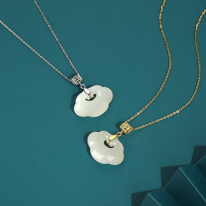charming cloud jade necklace: ruyi hetian jade s925 ethnic style  | star8s