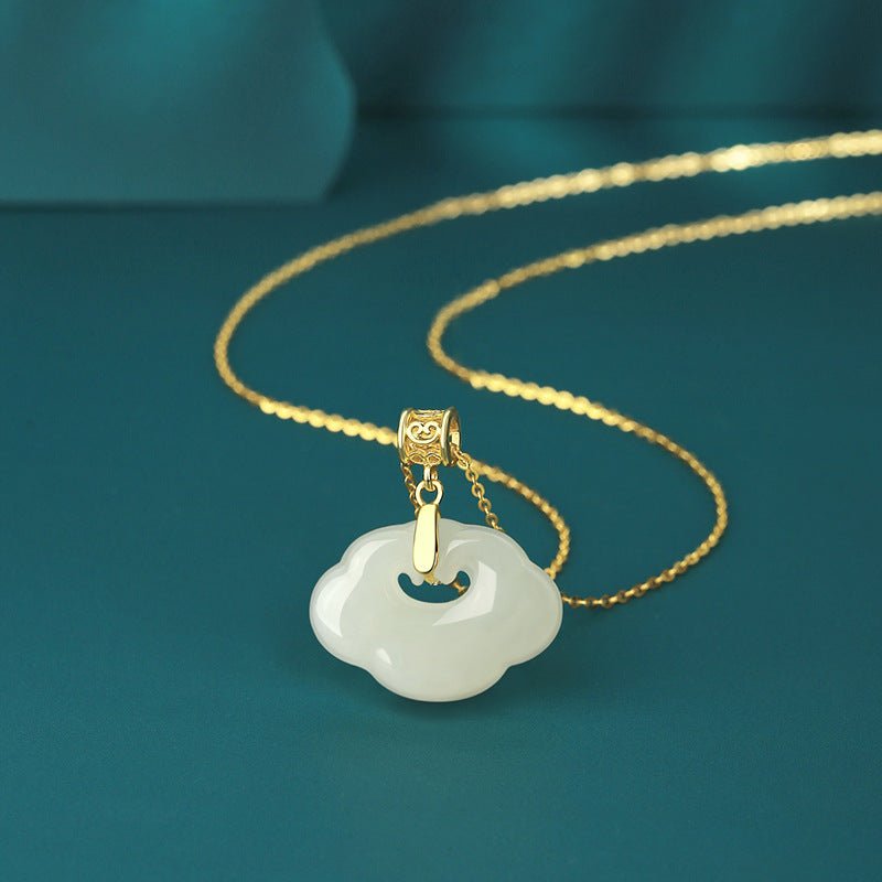 Charming Cloud Jade Necklace: Ruyi Hetian Jade S925 Ethnic Style  | STAR8S