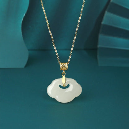 Charming Cloud Jade Necklace: Ruyi Hetian Jade S925 Ethnic Style  | STAR8S