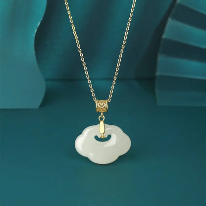Charming Cloud Jade Necklace: Ruyi Hetian Jade S925 Ethnic Style  | STAR8S