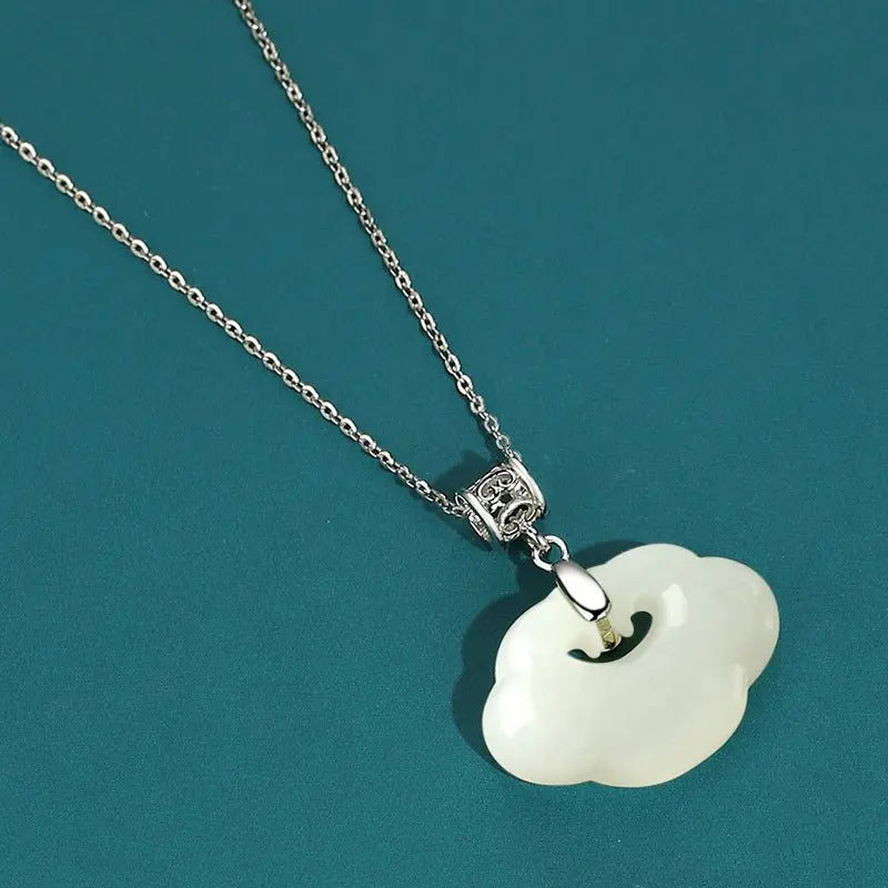 charming cloud jade necklace: ruyi hetian jade s925 ethnic style  | star8s