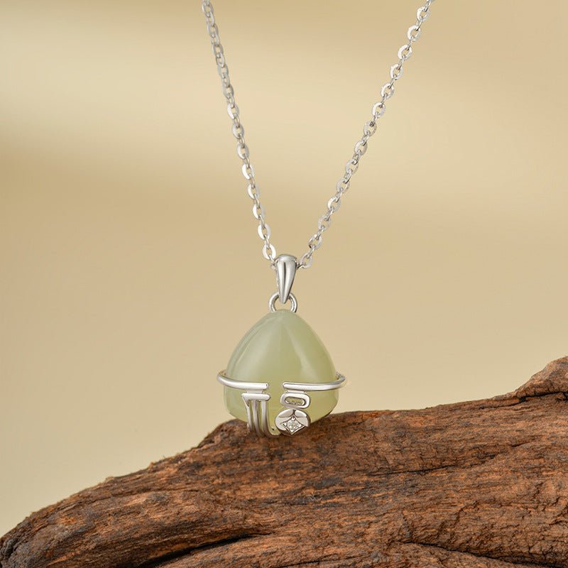 charming fu jade necklace: peace blessings hetian s925 | star8s