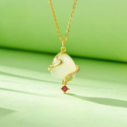 Charming Jade Cross Necklace: Ruyi Hetian Jade S925 Silver |  STAR8S