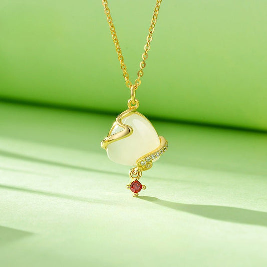 Charming Jade Cross Necklace: Ruyi Hetian Jade S925 Silver |  STAR8S