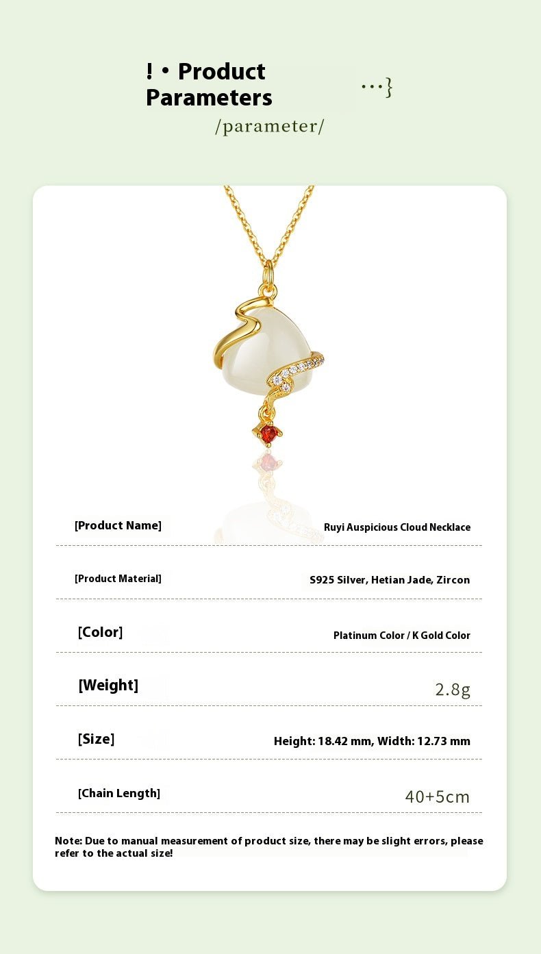 charming jade cross necklace: ruyi hetian jade s925 silver |  star8s