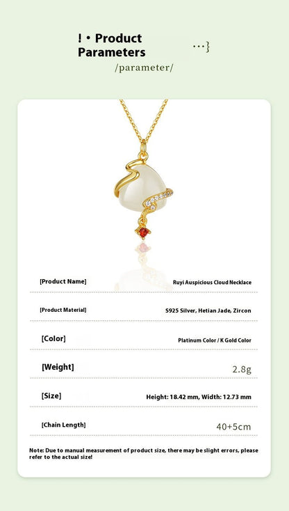 Charming Jade Cross Necklace: Ruyi Hetian Jade S925 Silver |  STAR8S