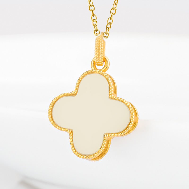 charming white jade necklace: clover hetian women s925 necklace |  star8s