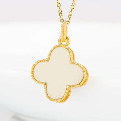 Charming White Jade Necklace: Clover Hetian Women S925 Necklace |  STAR8S