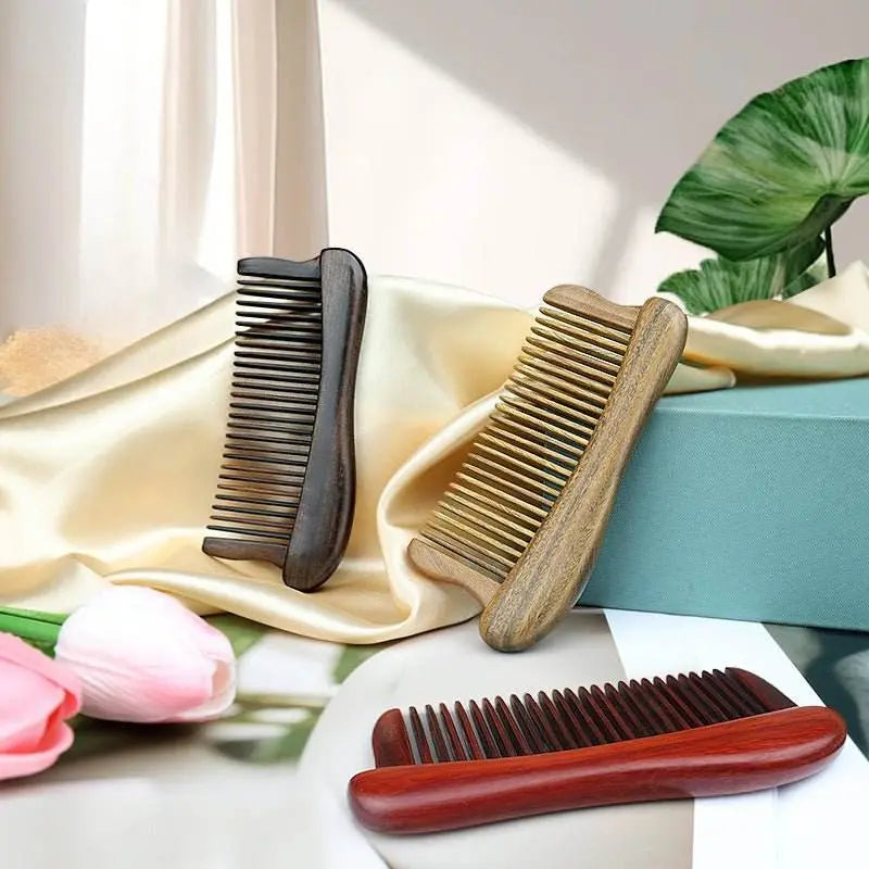 chinese hair comb – green sandalwood massage gift, elegant & charming hair care - star8s