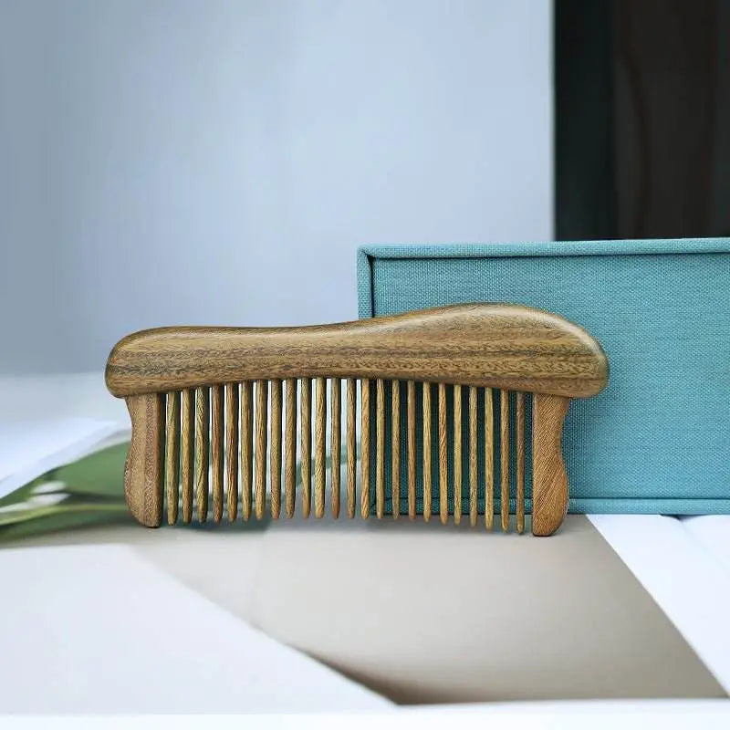 chinese hair comb – green sandalwood massage gift, elegant & charming hair care - star8s