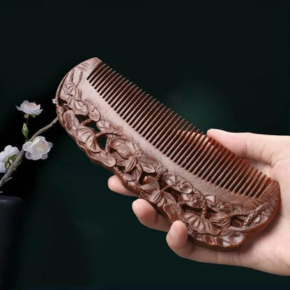 Chinese Hair Comb – Sandalwood Carved Gift, Romantic & Elegant Hair Care - STAR8S